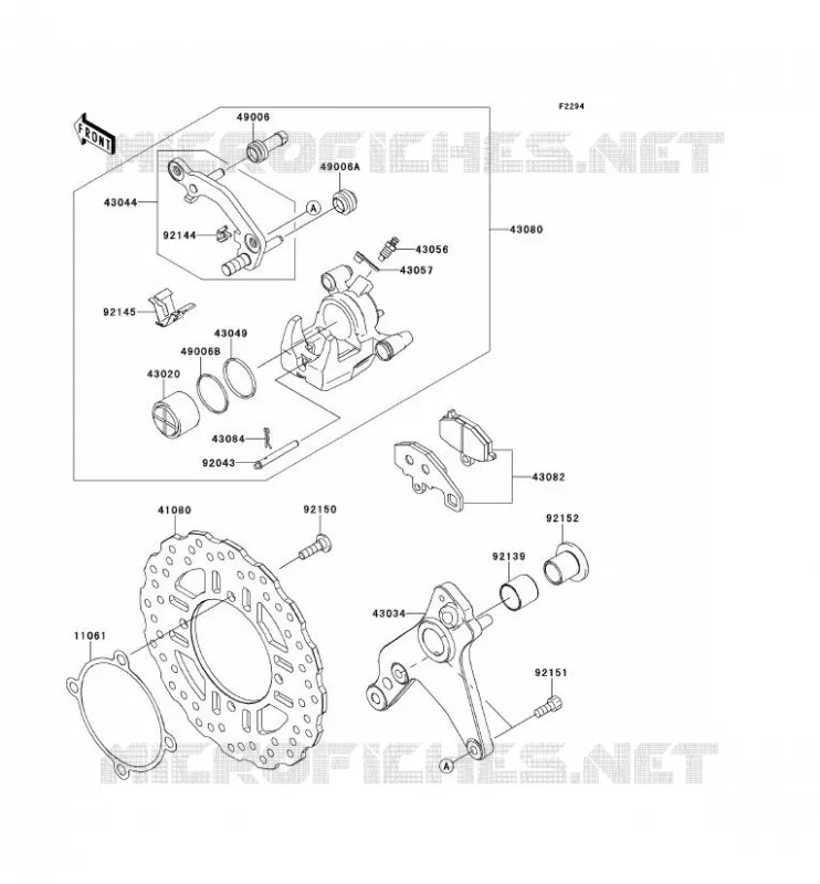 FREIN ARRIERE Kawasaki MOTOS 1000 2011 Z1000SX  ZX1000GBF
