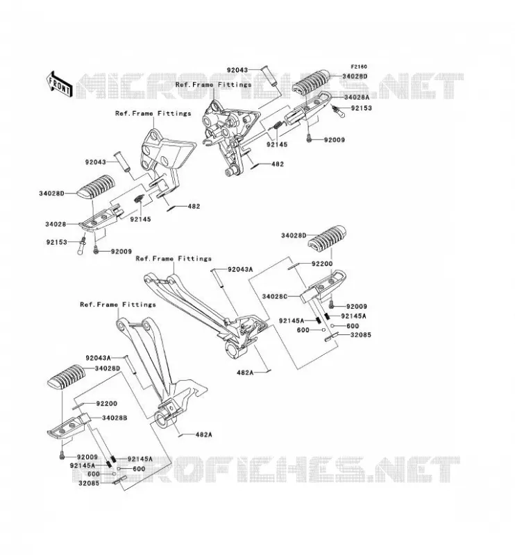 REPOSE PIED Kawasaki MOTOS 1000 2011 Z1000SX  ZX1000GBF