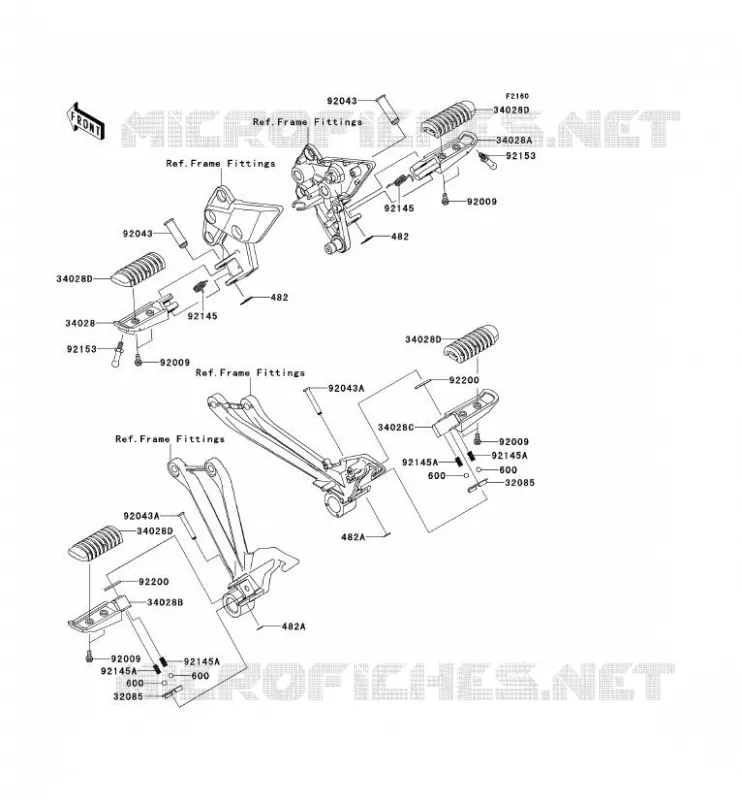 REPOSE PIED Kawasaki MOTOS 1000 2012 Z1000SX  ZX1000GCF