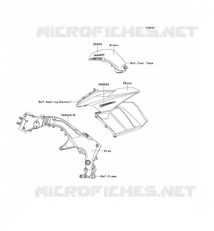 STICKER(GREEN) Kawasaki MOTOS 1000 2012 Z1000SX  ZX1000GCF