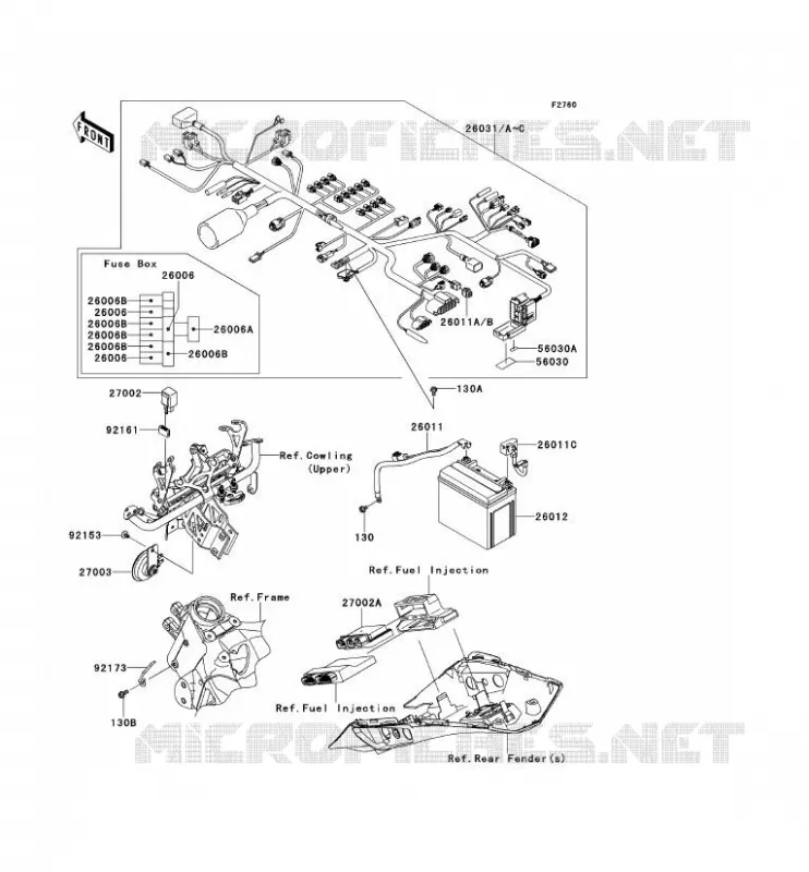 CHASSIS EQUIPMENT ELECTRIQUE Kawasaki MOTOS 1000 2012 Z1000SX  ZX1000GCF