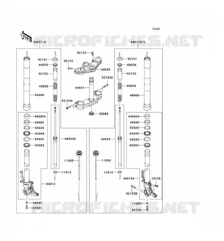 FOURCHE Kawasaki MOTOS 1000 2013 Z1000SX  ZX1000GDF