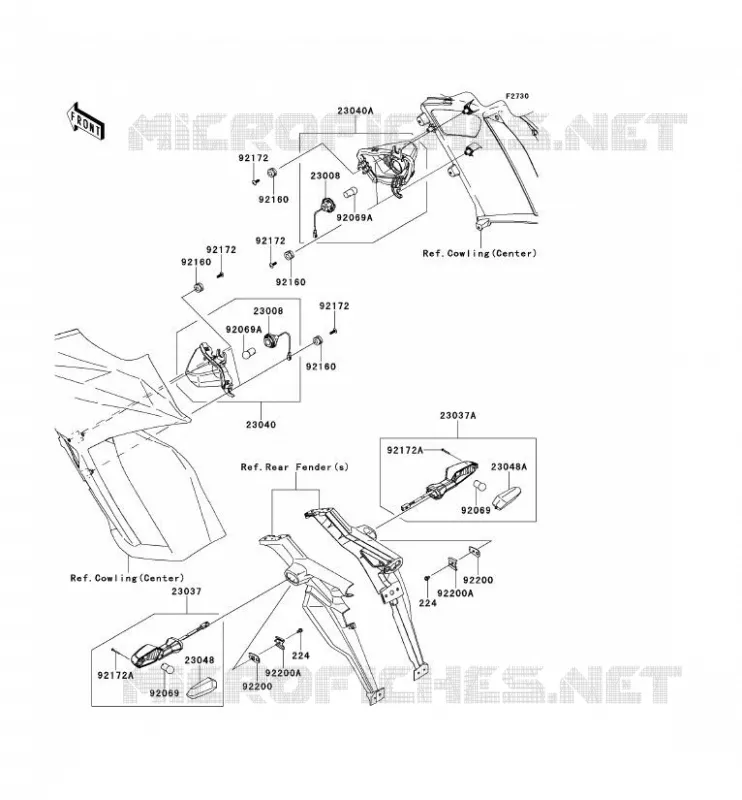 CLIGNOTANTS Kawasaki MOTOS 1000 2013 Z1000SX  ZX1000GDF