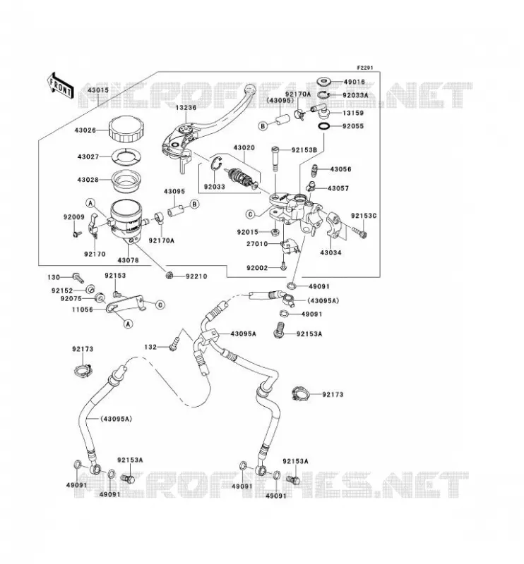 MAITRE CYLINDRE AV Kawasaki MOTOS 1000 2013 Z1000SX  ZX1000GDF