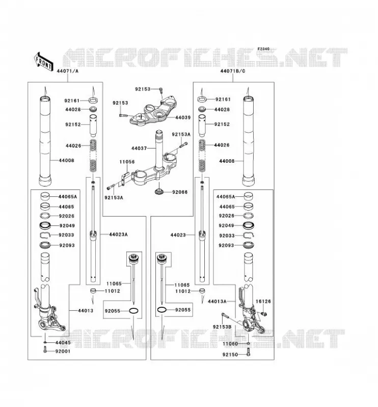FOURCHE Kawasaki MOTOS 1000 2011 Z1000SX ABS  ZX1000HBF
