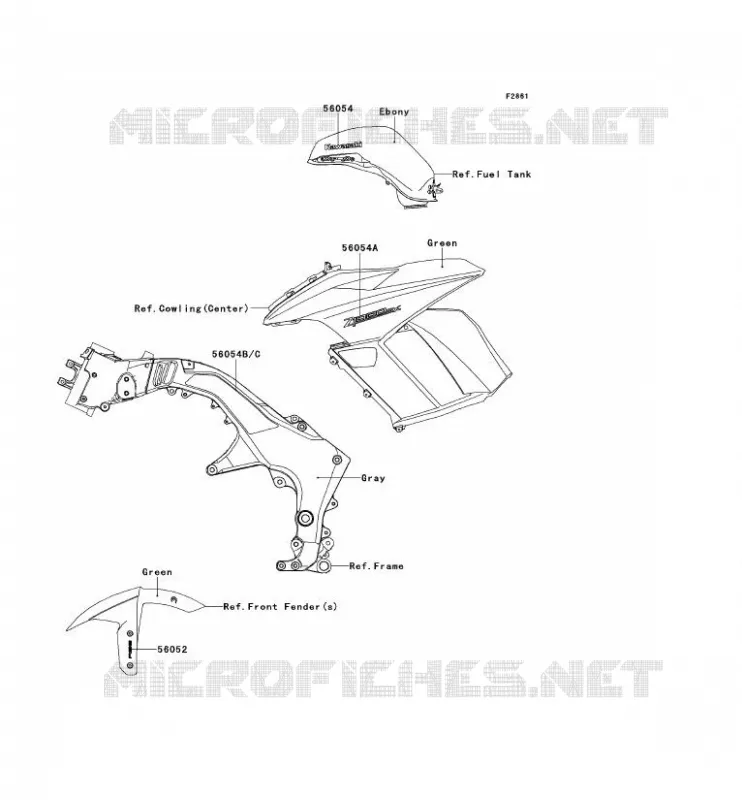 STICKER(GREEN) Kawasaki MOTOS 1000 2011 Z1000SX ABS  ZX1000HBF