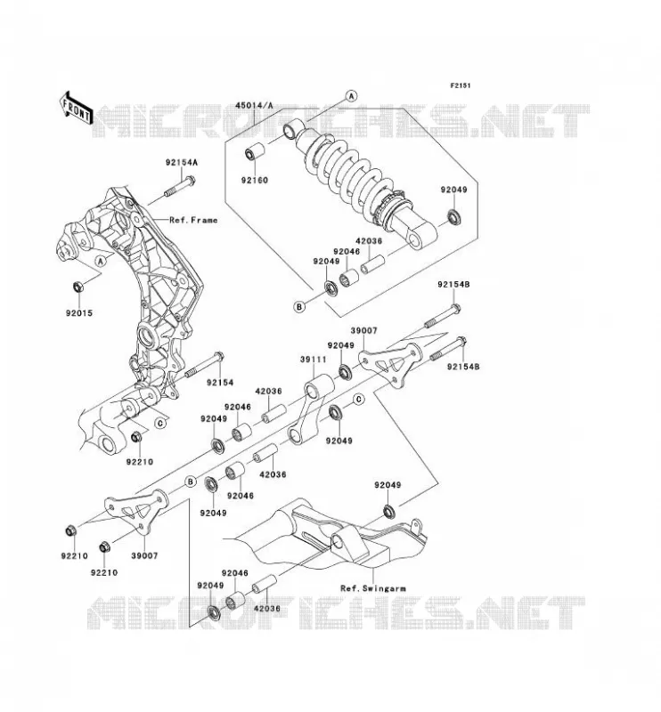 SUSPENSION/AMORTISSEUR Kawasaki MOTOS 1000 2011 Z1000SX ABS  ZX1000HBF