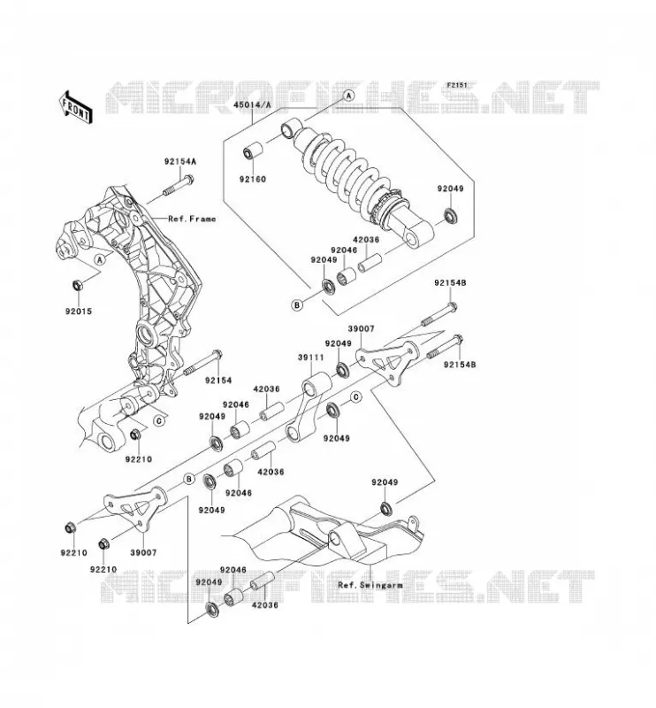 SUSPENSION/AMORTISSEUR Kawasaki MOTOS 1000 2012 Z1000SX ABS  ZX1000HCF