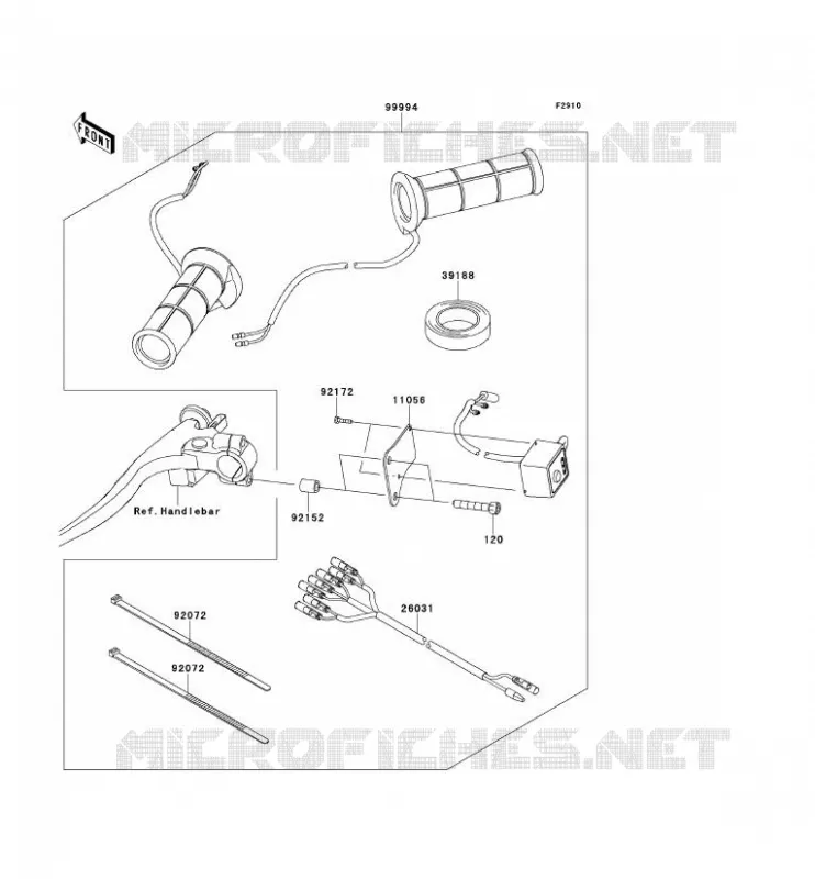 ACCESSOIRE (POIGNEES CHAUFFANTES) Kawasaki MOTOS 1000 2012 Z1000SX ABS  ZX1000HCF