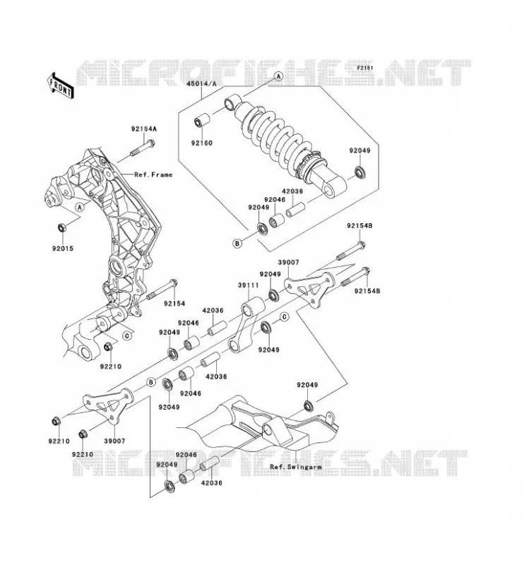 SUSPENSION/AMORTISSEUR Kawasaki MOTOS 1000 2013 Z1000SX ABS  ZX1000HDF