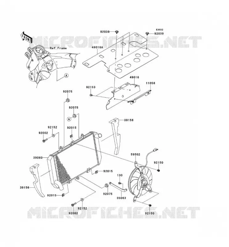 RADIATEUR Kawasaki MOTOS 1000 2013 Z1000SX ABS  ZX1000HDF