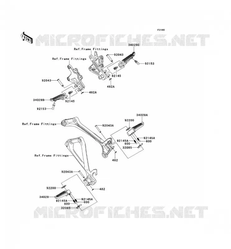 REPOSE PIED Kawasaki MOTOS 1000 2011 NINJA ZX-10R  ZX1000JBF