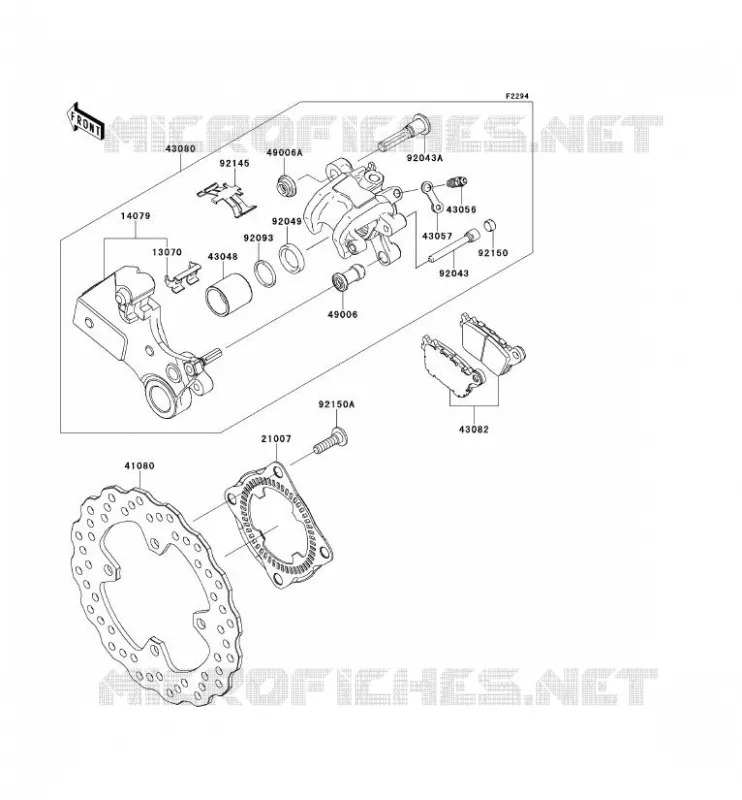 FREIN ARRIERE Kawasaki MOTOS 1000 2012 NINJA ZX-10R  ZX1000JCF