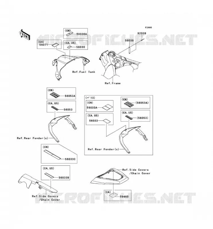 LABEL Kawasaki MOTOS 1000 2012 NINJA ZX-10R  ZX1000JCF