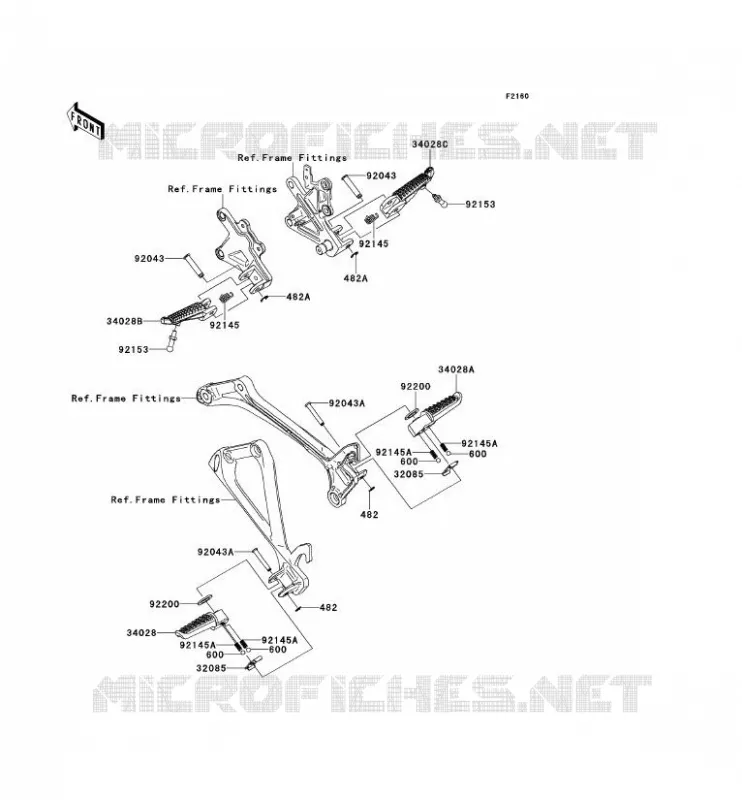 REPOSE PIED Kawasaki MOTOS 1000 2012 NINJA ZX-10R  ZX1000JCF