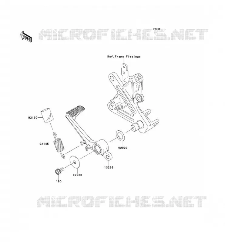 PEDALE DE FREIN/TORQUE LINK Kawasaki MOTOS 1000 2013 NINJA ZX-10R  ZX1000JDF