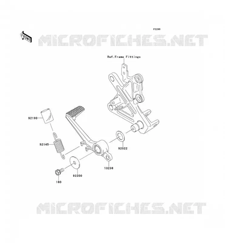 PEDALE DE FREIN/TORQUE LINK Kawasaki MOTOS 1000 2013 NINJA ZX-10R  ZX1000JDF