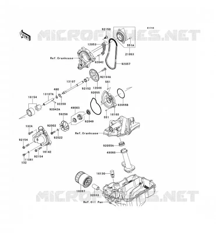 POMPE A HUILE/FILTRE &Agrave; HUILE Kawasaki MOTOS 1000 2014 NINJA ZX-10R  ZX1000JEF