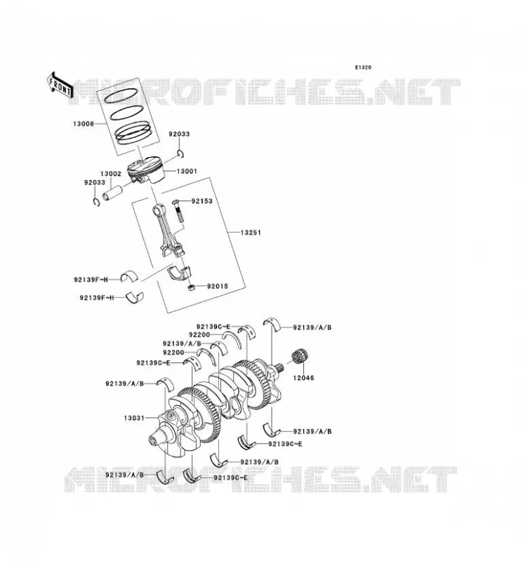 VILEBREQUIN/PISTON Kawasaki MOTOS 1000 2011 NINJA ZX-10R ABS  ZX1000KBF