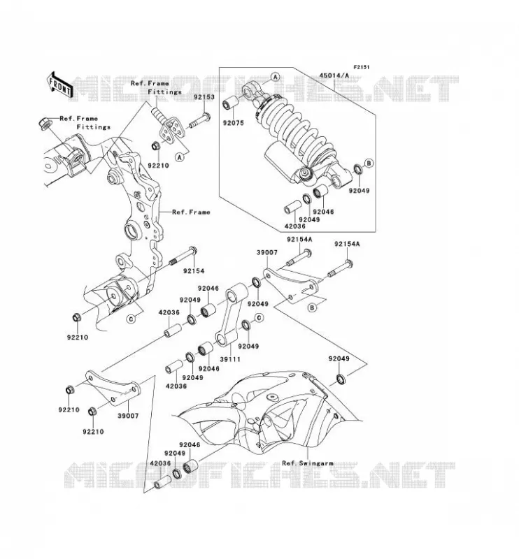 SUSPENSION/AMORTISSEUR Kawasaki MOTOS 1000 2011 NINJA ZX-10R ABS  ZX1000KBF