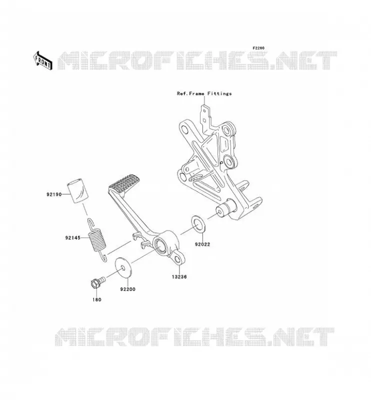 PEDALE DE FREIN/TORQUE LINK Kawasaki MOTOS 1000 2012 NINJA ZX-10R ABS  ZX1000KCF