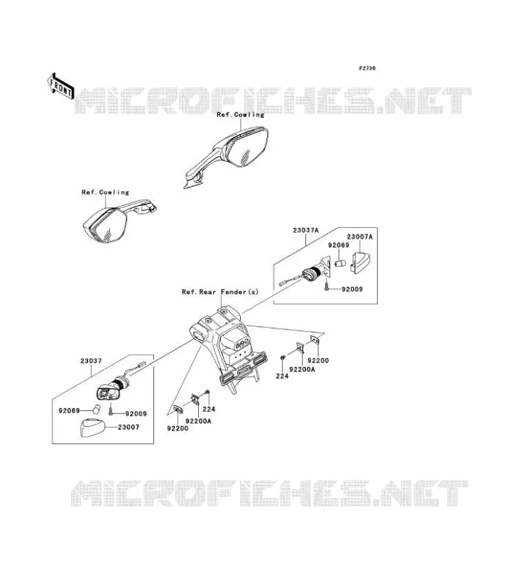 CLIGNOTANTS Kawasaki MOTOS 1000 2012 NINJA ZX-10R ABS  ZX1000KCF