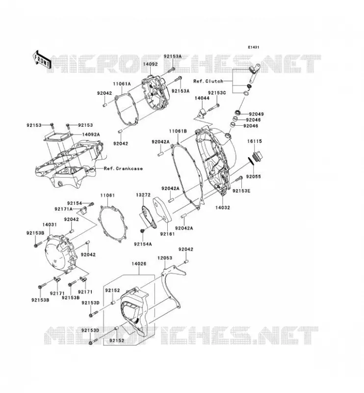 COUVERCLES MOTEUR Kawasaki MOTOS 1000 2012 NINJA ZX-10R ABS  ZX1000KCF
