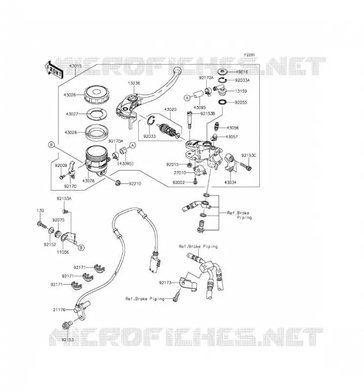 MAITRE CYLINDRE AV Kawasaki MOTOS 1000 2015 NINJA ZX-10R ABS  ZX1000KFF