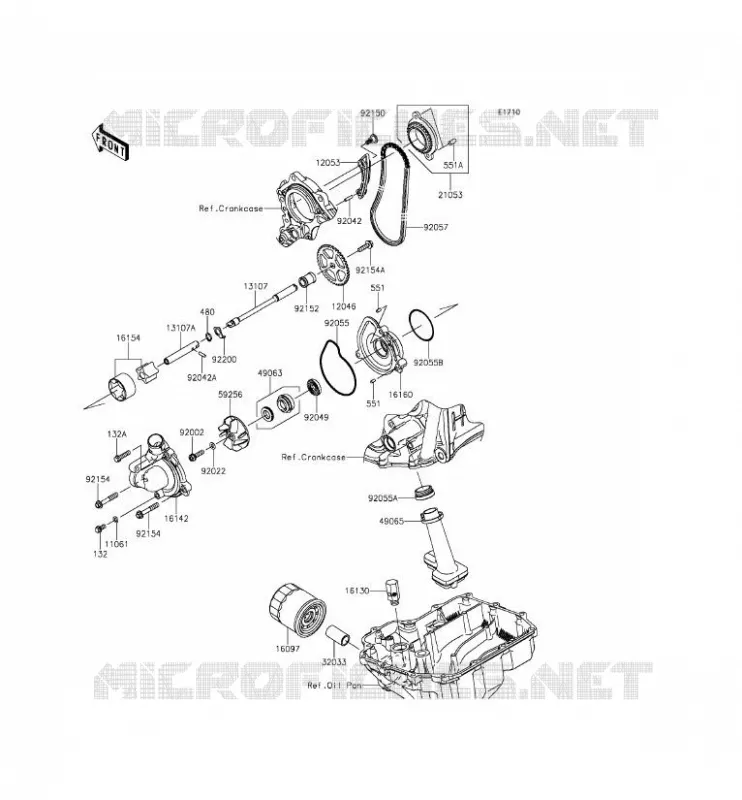 POMPE A HUILE/FILTRE &Agrave; HUILE Kawasaki MOTOS 1000 2015 NINJA ZX-10R ABS  ZX1000KFFA