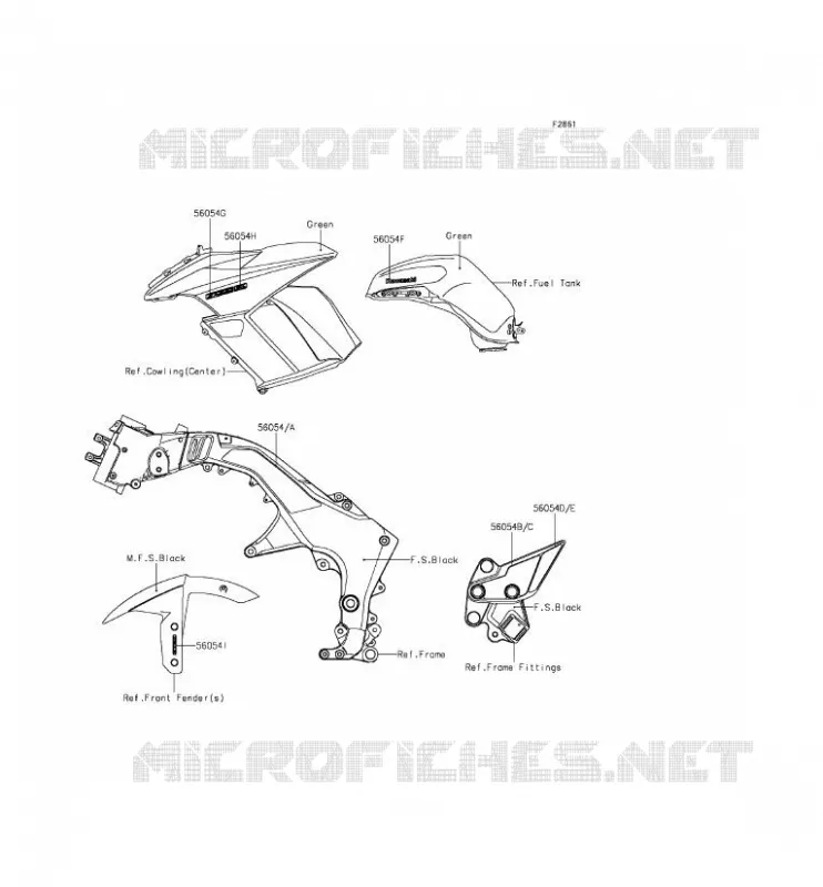 STICKER(GREEN) Kawasaki MOTOS 1000 2014 Z1000SX  ZX1000LEF
