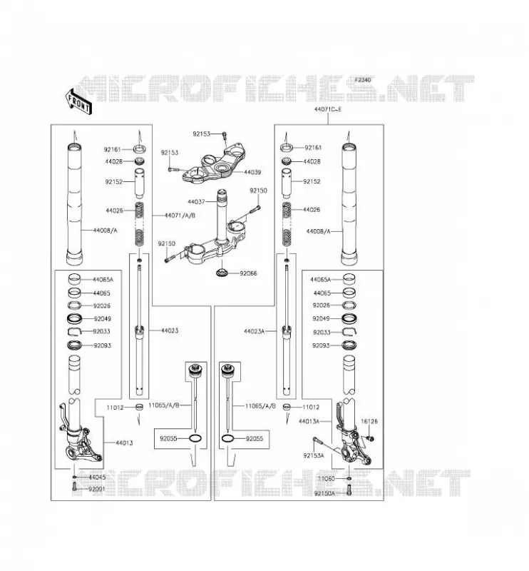 FOURCHE Kawasaki MOTOS 1000 2014 Z1000SX  ZX1000LEF