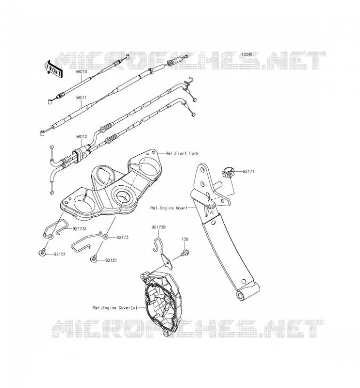 CABLES Kawasaki MOTOS 1000 2015 Z1000SX  ZX1000LFF