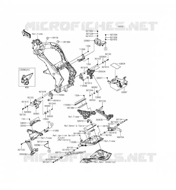 PIECE DE CADRE (COUVERTURE) Kawasaki MOTOS 1000 2014 Z1000SX ABS  ZX1000MEF