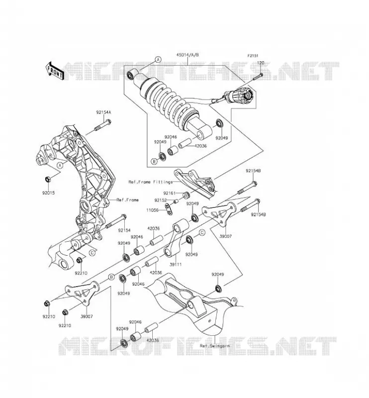 SUSPENSION/AMORTISSEUR Kawasaki MOTOS 1000 2014 Z1000SX ABS  ZX1000MEF