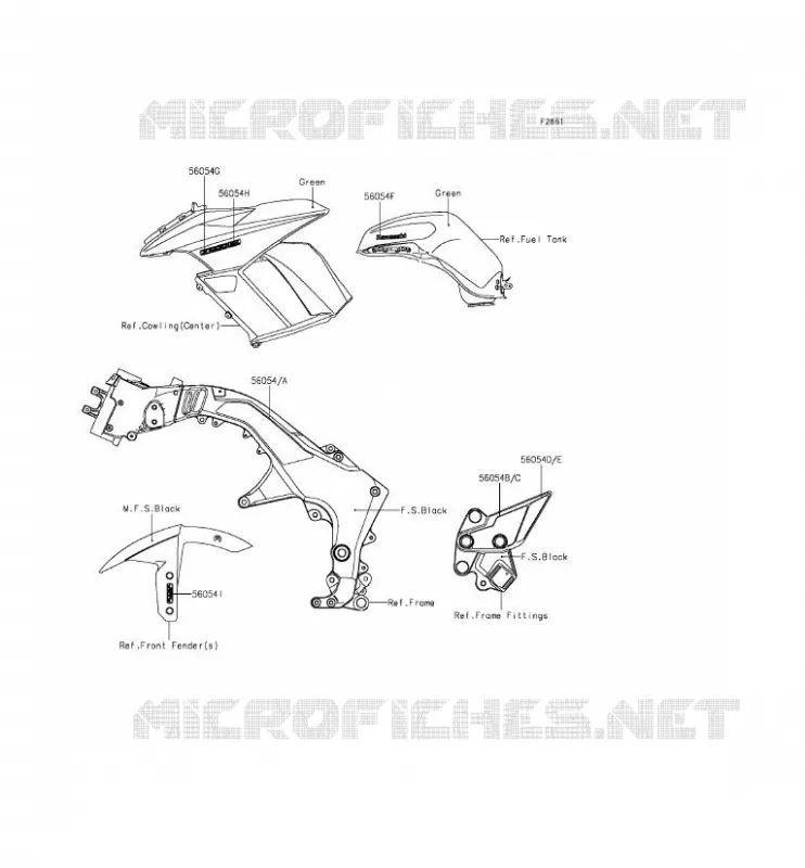 STICKER(GREEN) Kawasaki MOTOS 1000 2014 Z1000SX ABS  ZX1000MEF
