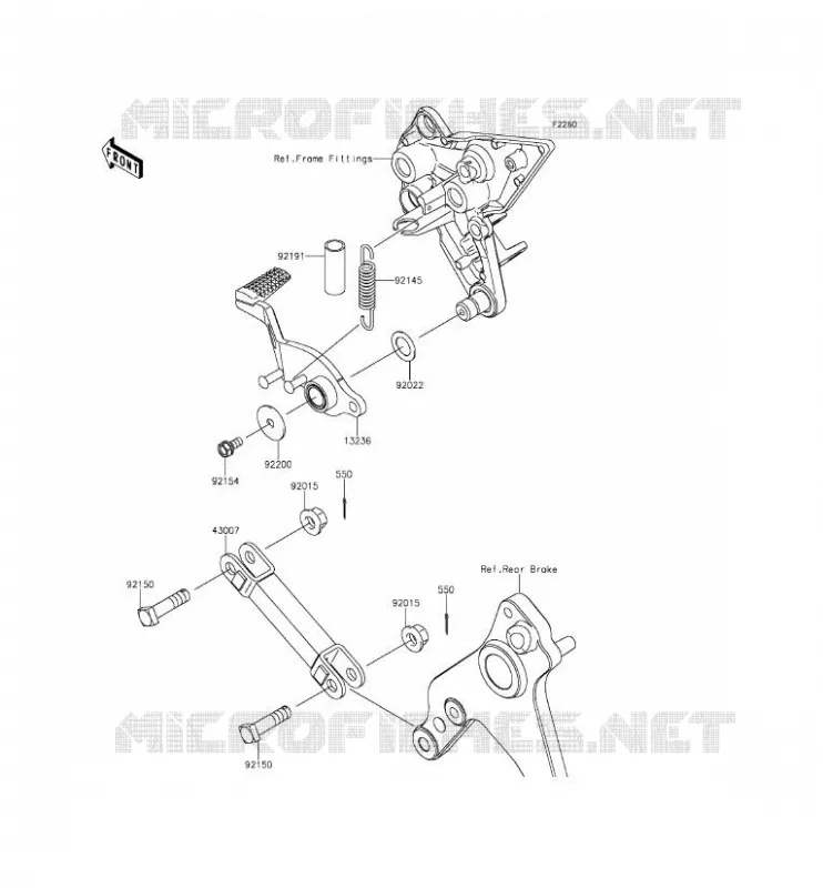 PEDALE DE FREIN Kawasaki MOTOS 1000 2014 Z1000SX ABS  ZX1000MEF