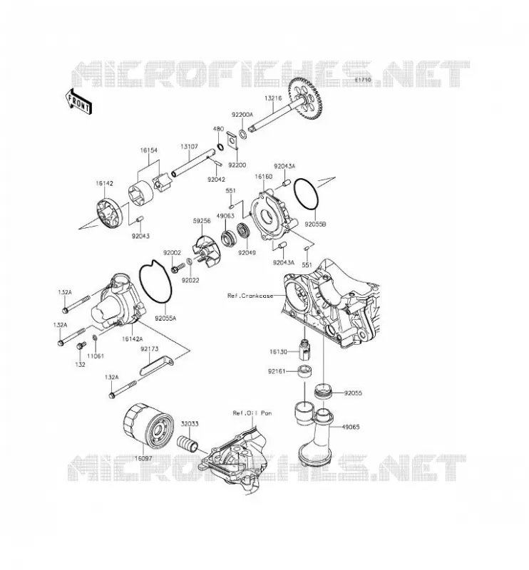 POMPE A HUILE Kawasaki MOTOS 1000 2014 Z1000SX ABS  ZX1000MEF