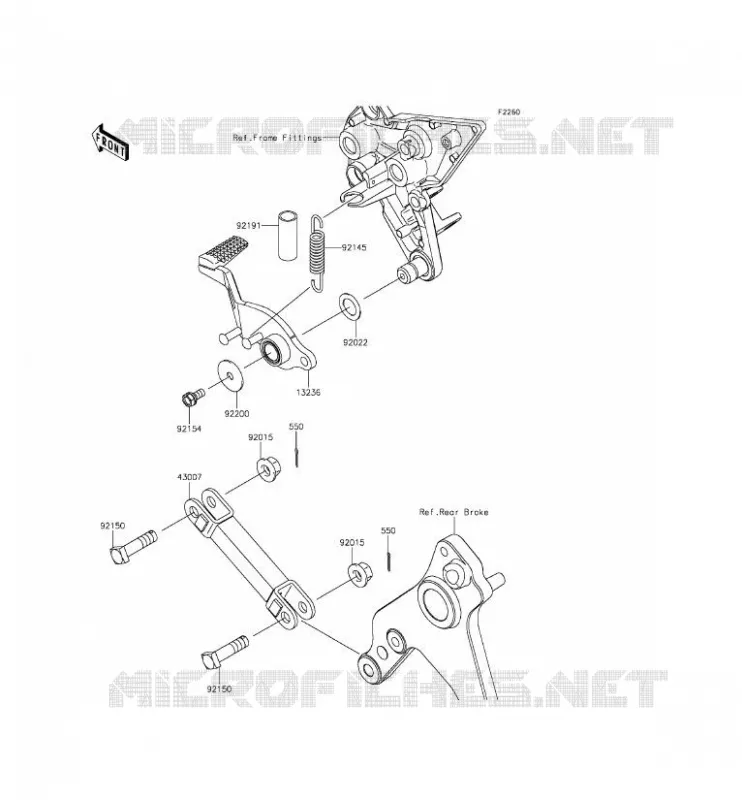 PEDALE DE FREIN/TORQUE LINK Kawasaki MOTOS 1000 2015 Z1000SX ABS  ZX1000MFF