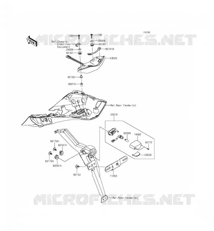 FEUX ARRI&Egrave;RE(S) Kawasaki MOTOS 1000 2015 Z1000SX ABS  ZX1000MFF