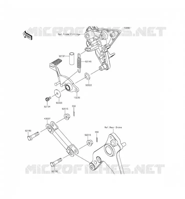 PEDALE DE FREIN/TORQUE LINK Kawasaki MOTOS 1000 2015 Z1000SX ABS  ZX1000MFF