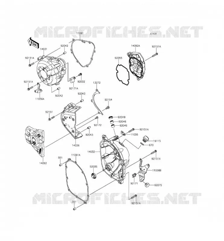 COUVERCLES MOTEUR Kawasaki MOTOS 1000 2015 Z1000SX ABS  ZX1000MFF