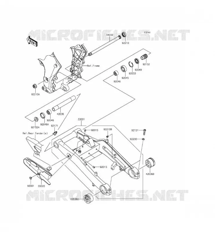 BRAS OSCILLANT Kawasaki MOTOS 1000 2015 Z1000SX ABS  ZX1000MFF