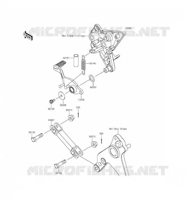 PEDALE DE FREIN Kawasaki MOTOS 1000 2015 Z1000SX ABS  ZX1000MFF