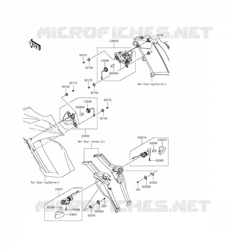 CLIGNOTANTS Kawasaki MOTOS 1000 2015 Z1000SX ABS  ZX1000MFF