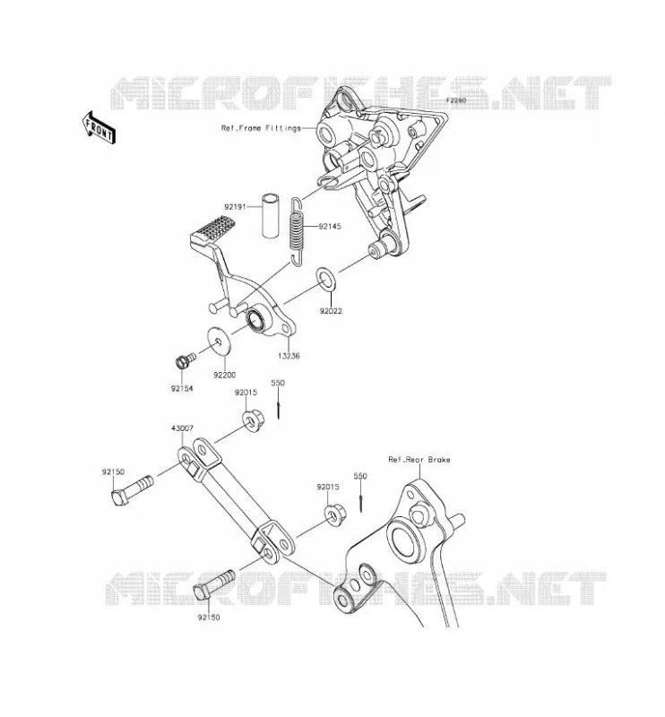 PEDALE DE FREIN Kawasaki MOTOS 1000 2015 Z1000SX ABS  ZX1000MFF