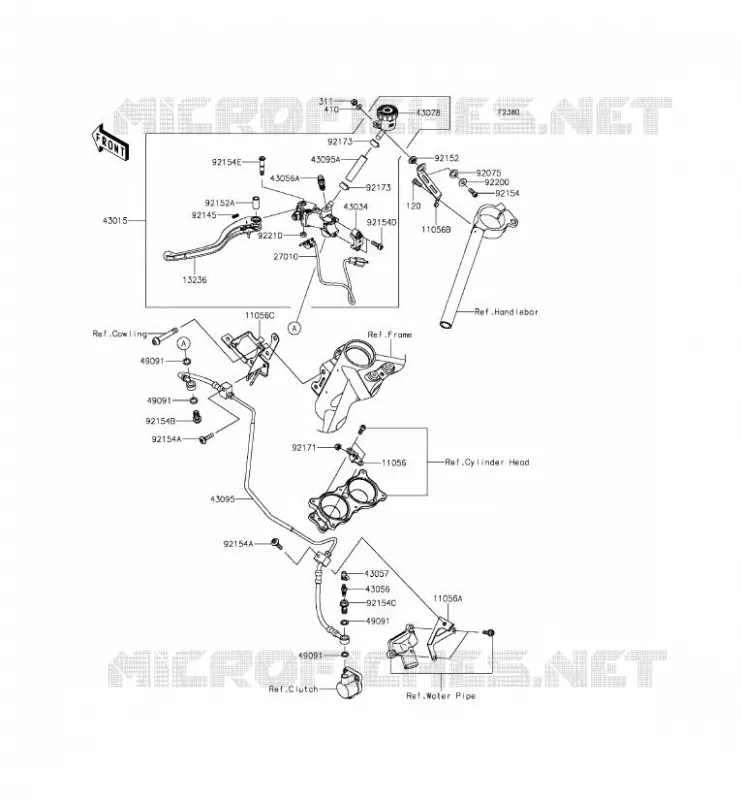EMBRAYAGE MAITRE CYLINDRE Kawasaki MOTOS 1000 2015 NINJA H2R  ZX1000PFF