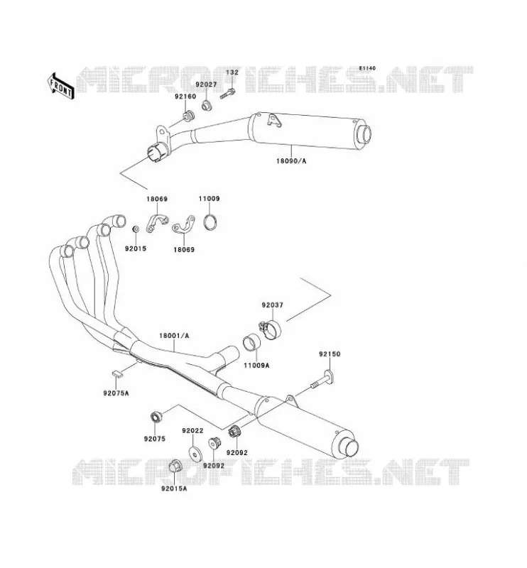&Eacute;CHAPPEMENT Kawasaki MOTOS 1100 1994 ZZR1100  ZX1100-D2