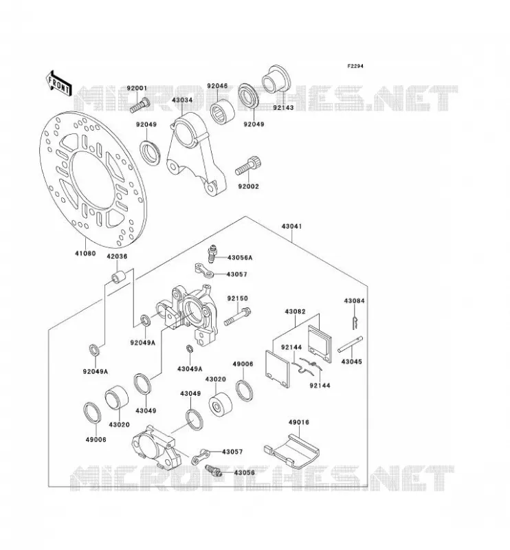 FREIN ARRIERE Kawasaki MOTOS 1100 1994 ZZR1100  ZX1100-D2