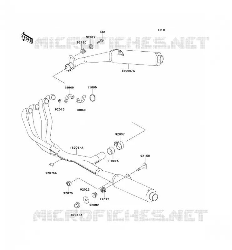 &Eacute;CHAPPEMENT Kawasaki MOTOS 1100 1994 ZZR1100  ZX1100-D2