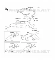 CACHE LAT&Eacute;RAL/GARDE CHAINE pour Kawasaki ZZR1100